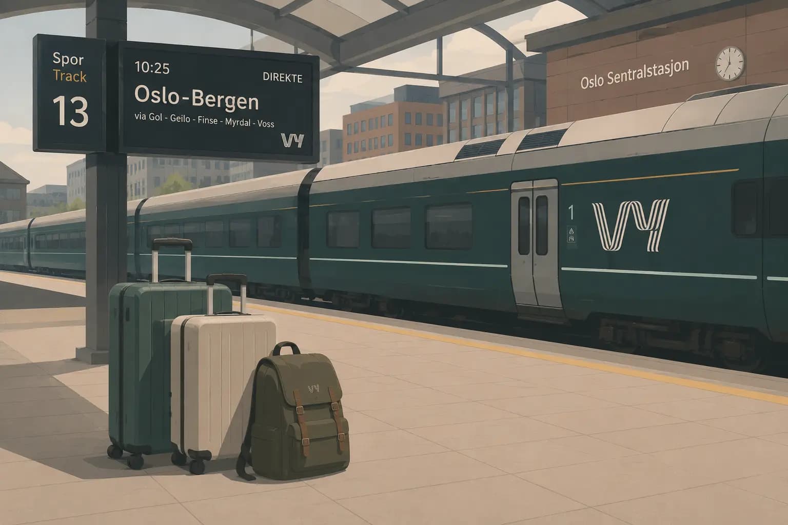 Suitcases and a backpack