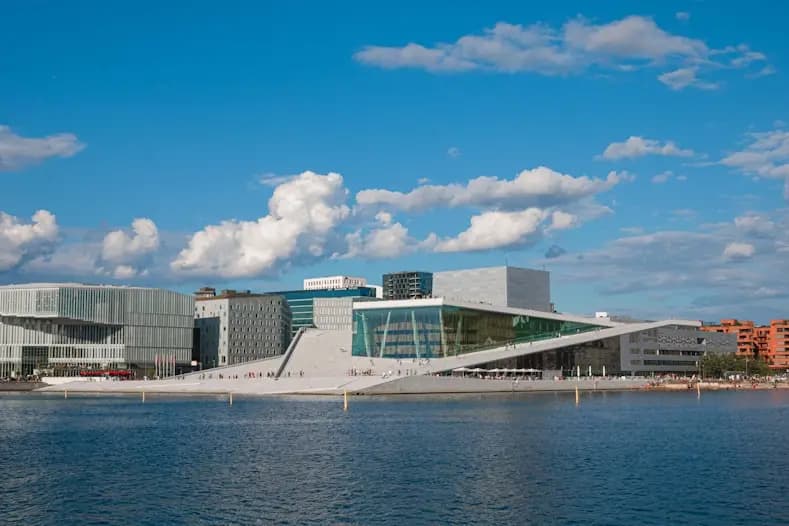 Oslo Opera House and Oslofjord waterfront